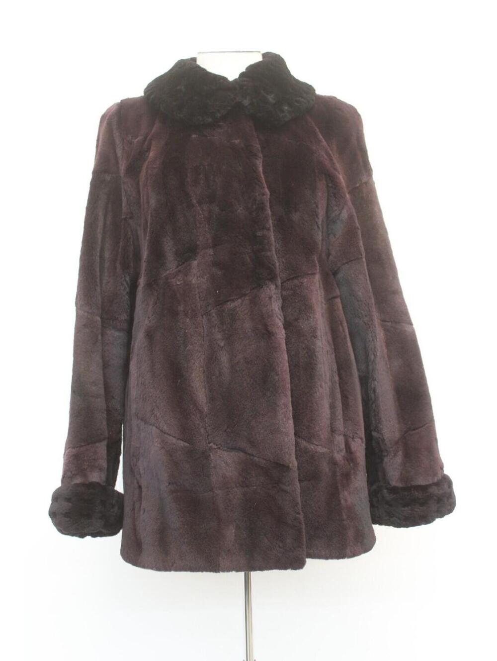 EXCELLENT SHEARED MUSKRAT & BEAVER FUR JACKET COAT WOMEN WOMAN SIZE 6 SMALL